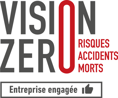 Logo von Vision Zero (null Risiken, null Unfälle, null Tote)