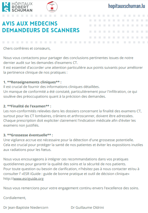 avis aux médecins demandeurs de scanners