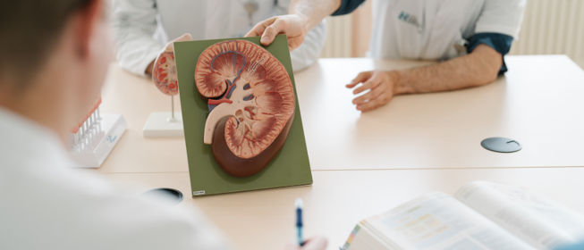 Foto von Ärzten bei einer Schulung zum Thema Nephrologie mit Ärzten, die sich spezialisieren wollen